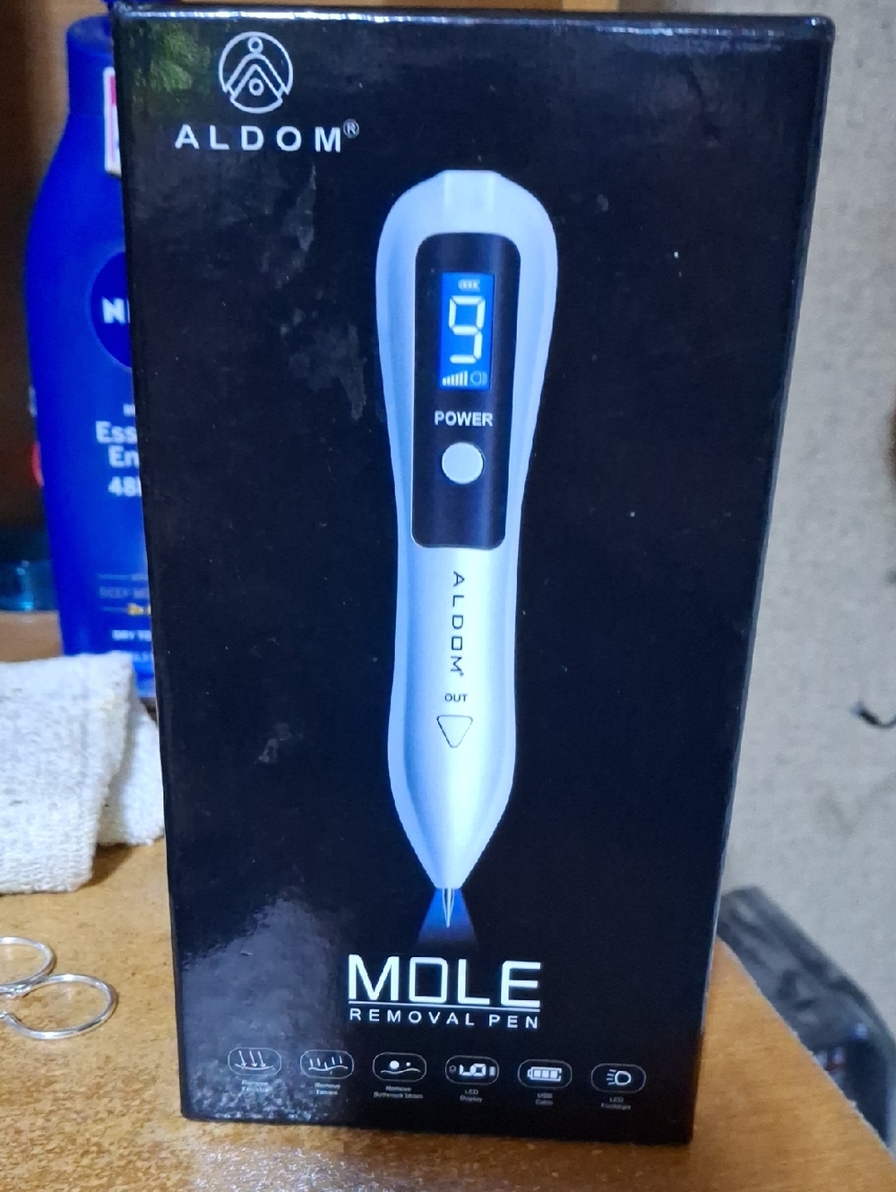 Aldom White Mole Removal Pen with Blue LED Display
